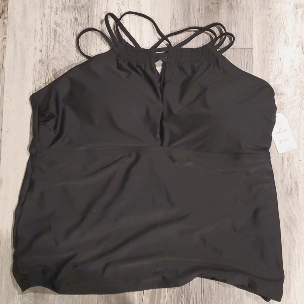 BNWT Black Tankini Top